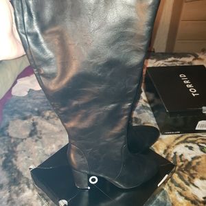 Thigh high black boots